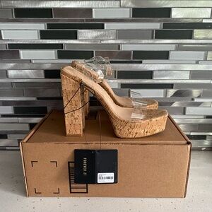 NWT Forever 21 Cork Platform Heels